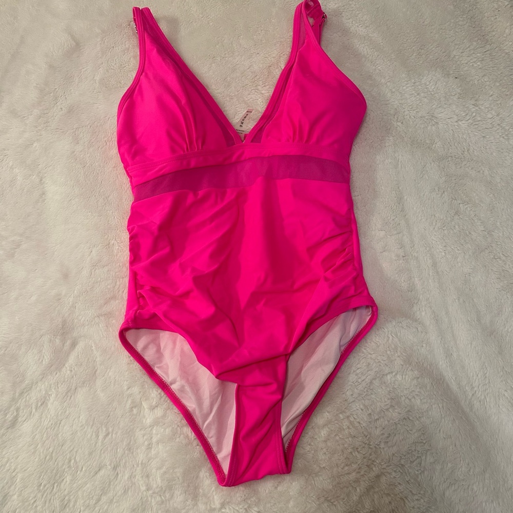 Vibrant Pink One-Piece Swimsuit | Size M